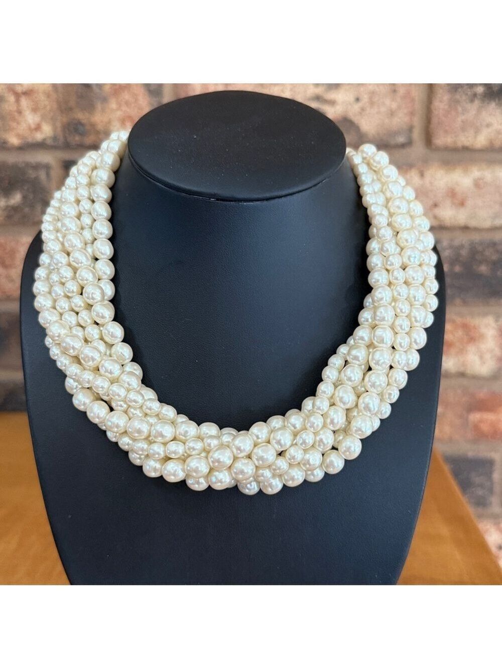Carol Lee Vintage 8 strand faux pearl collar necklace